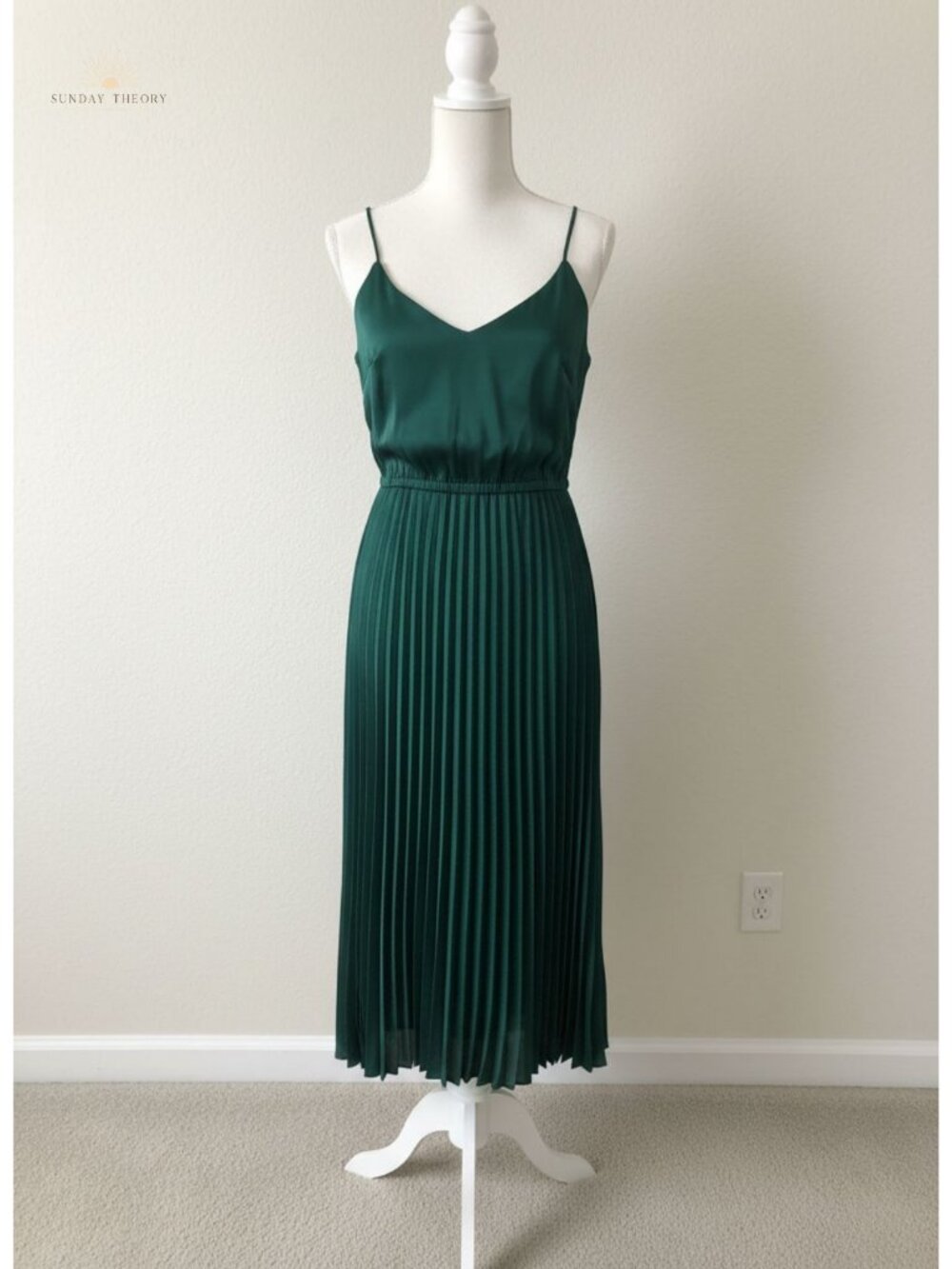 CUPSHE Women Pleated Cutout Midi Dress Spaghetti Strap Party Formal Dress